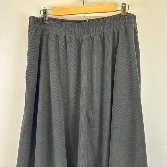 Belle Poque Womens Black Corduroy Flowy Pleated Maxi Skirt Size XL - Picture 10 of 16